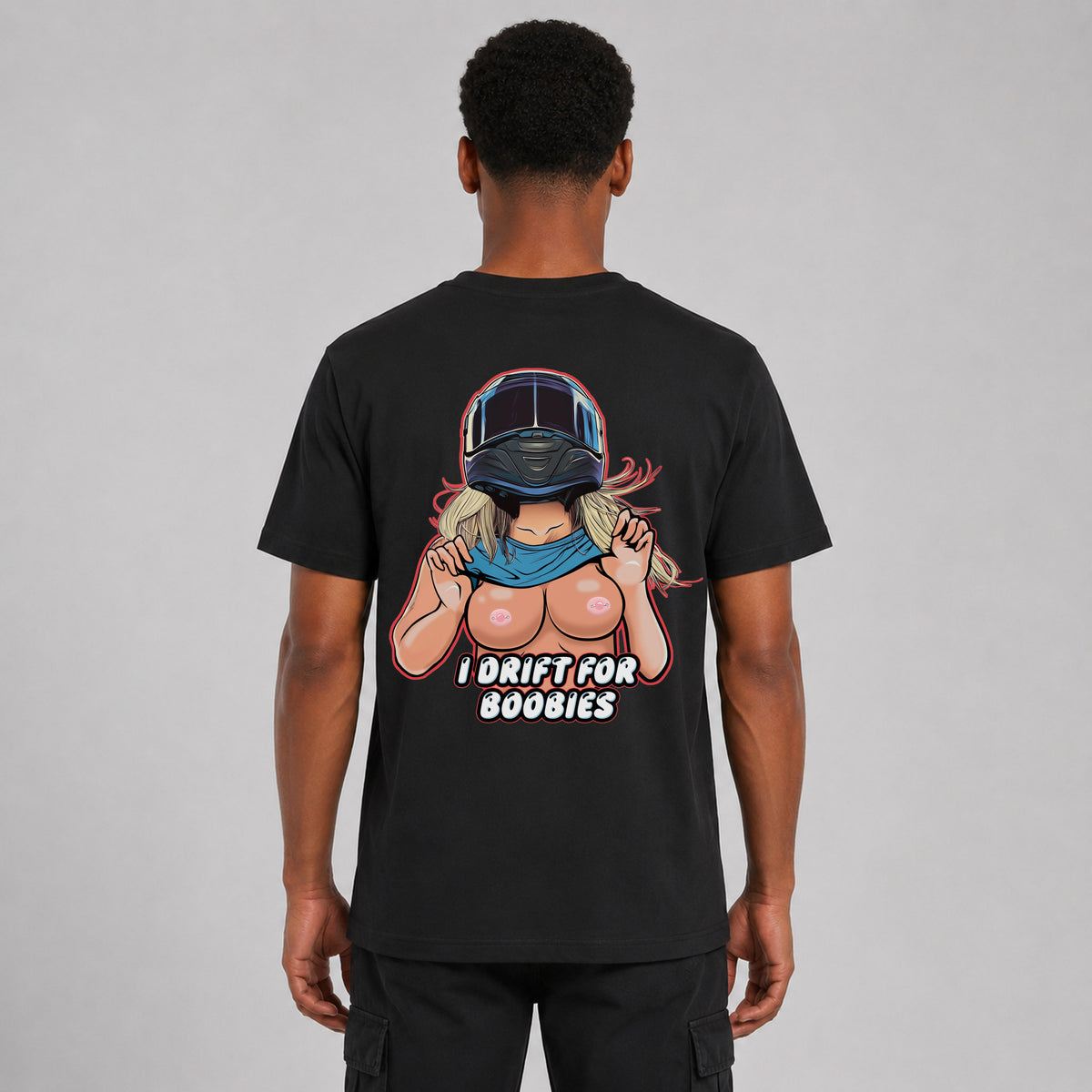 LOWKRATIEF I Drift for Boobies T-Shirt – Rückansicht