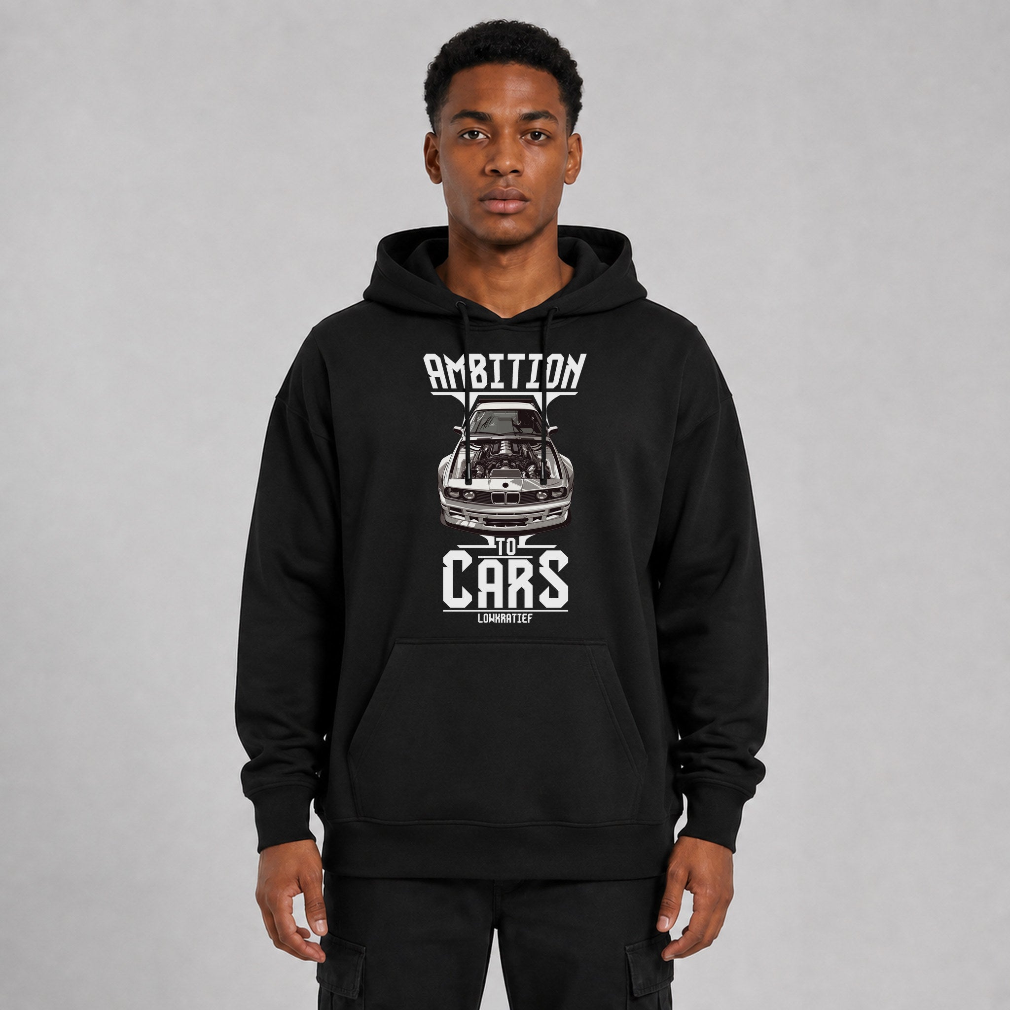 LOWKRATIEF Ambition to Cars Oversize-Hoodie mit Frontprint