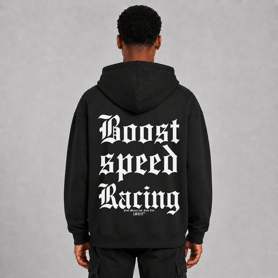 LOWKRATIEF Boost Speed Racing Oversize-Hoodie – Rückansicht