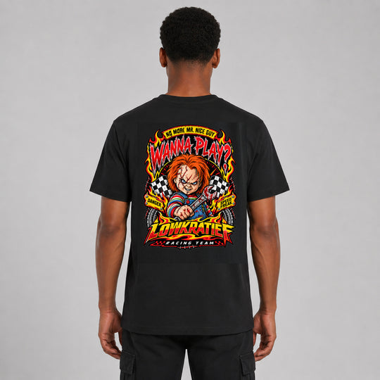 LOWKRATIEF Wanna Play? T-Shirt mit Backprint