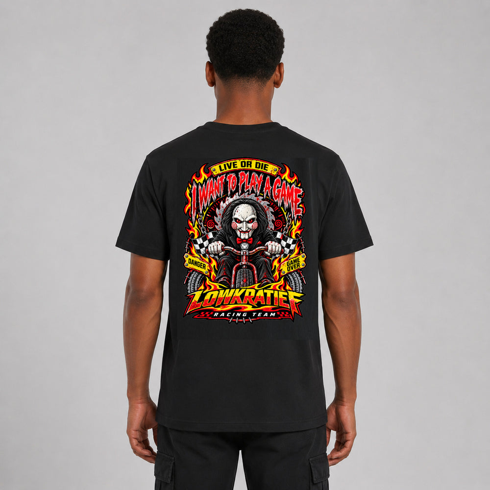 LOWKRATIEF Play A Game T-Shirt mit Backprint