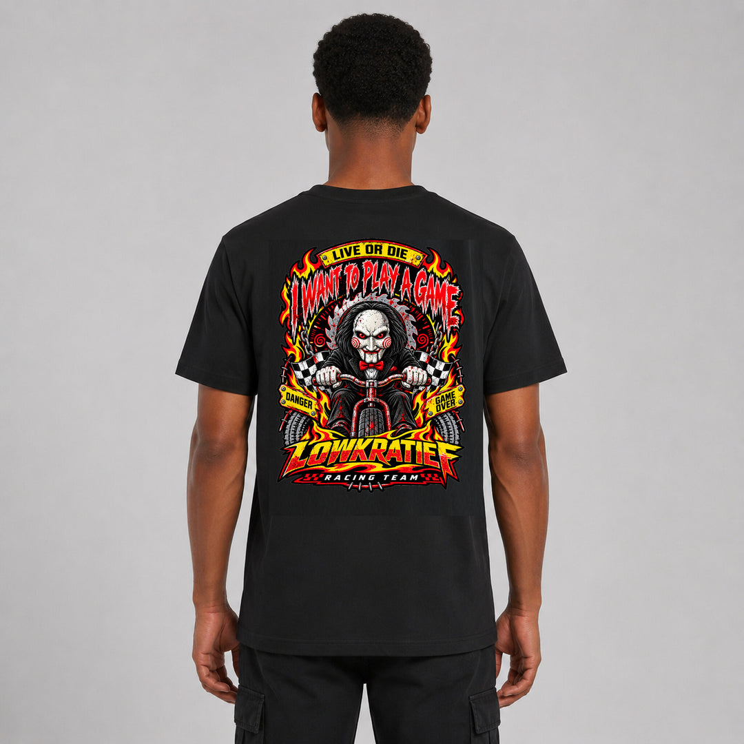 LOWKRATIEF Play A Game T-Shirt mit Backprint