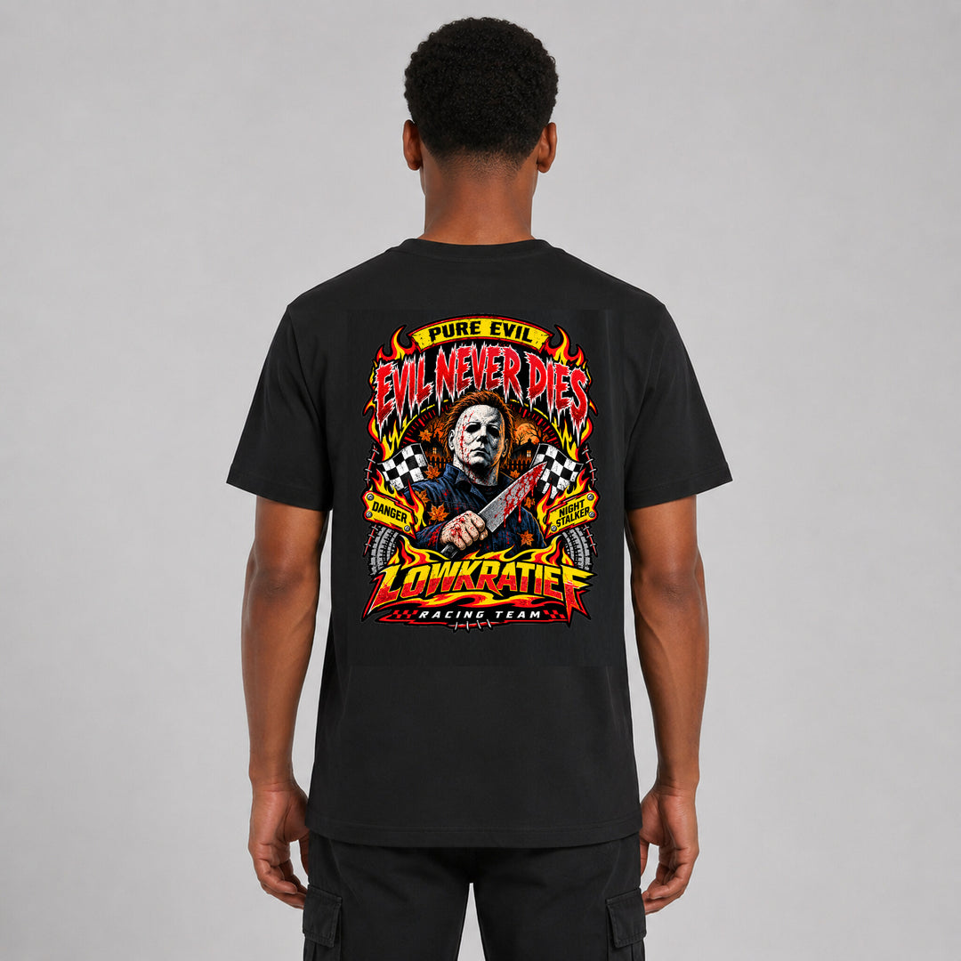 LOWKRATIEF Evil Never Dies T-Shirt mit Backprint