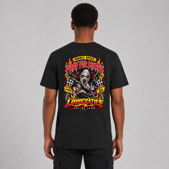LOWKRATIEF Pray For Mercy T-Shirt mit Backprint