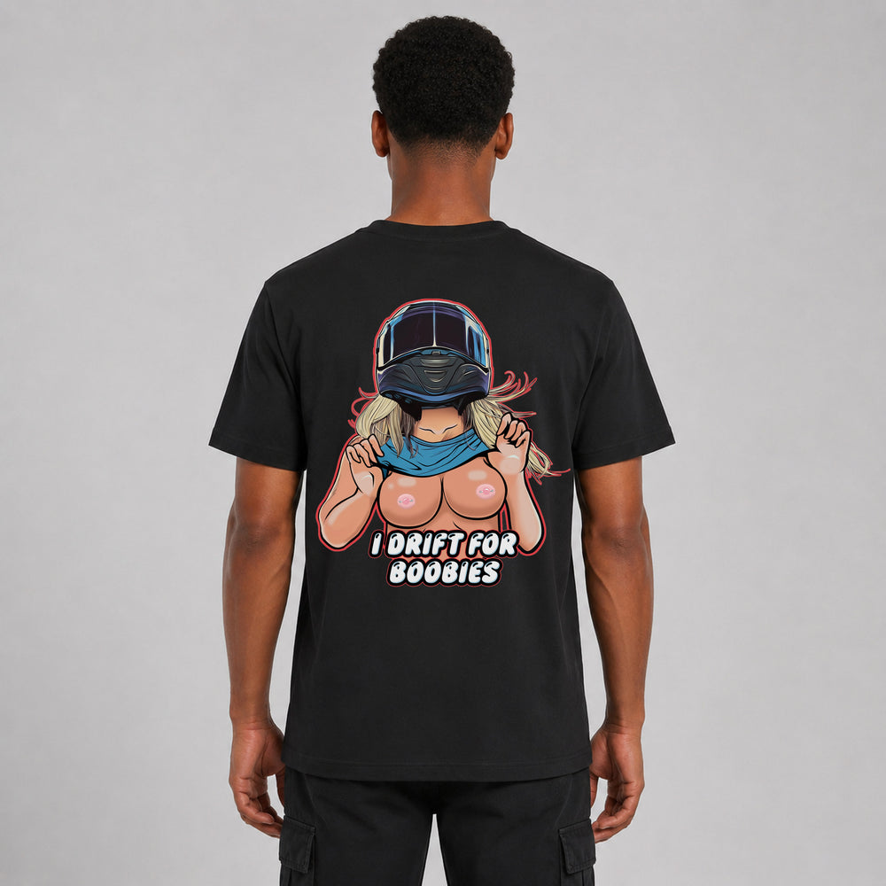 LOWKRATIEF I Drift for Boobies T-Shirt – Rückansicht