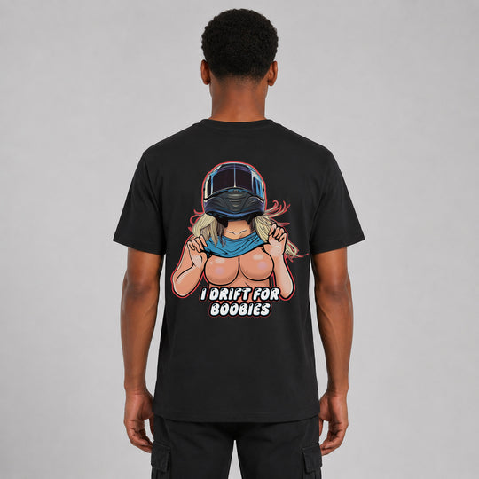 LOWKRATIEF I Drift for Boobies T-Shirt – Rückansicht