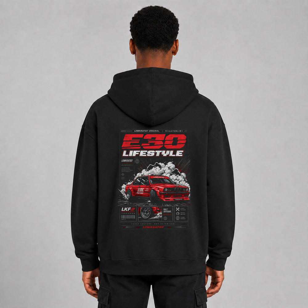 LOWKRATIEF E30 Lifestyle Oversize-Hoodie mit Backprint