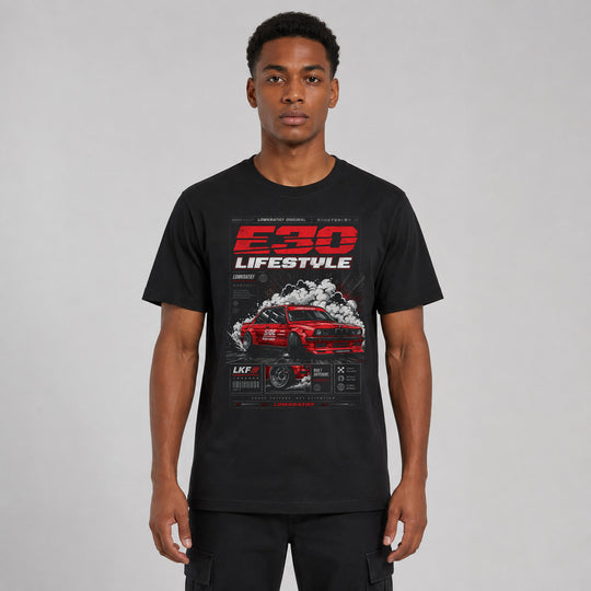 LOWKRATIEF E30 Lifestyle T-Shirt mit Frontprint