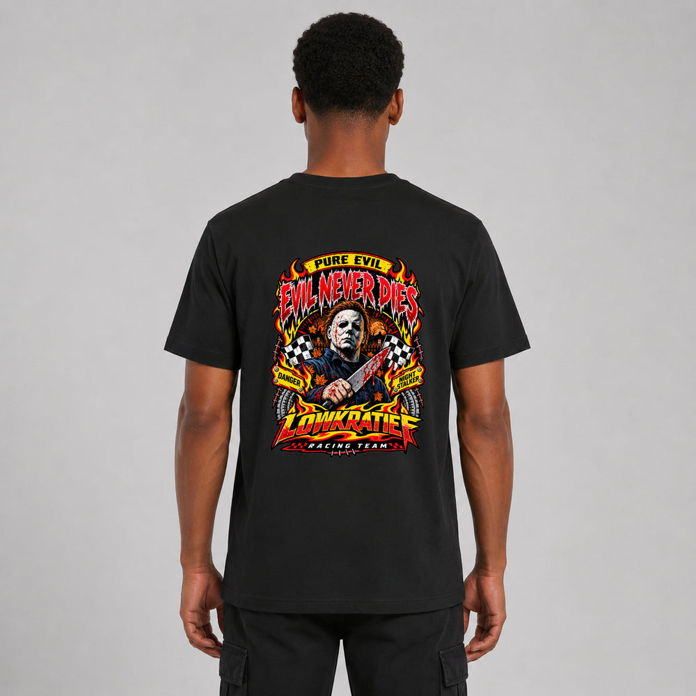 Evil Never Dies T-Shirt Rückseite – Lowkratief