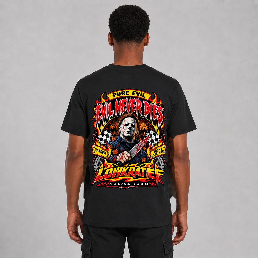 Evil Never Dies T-Shirt Rückseite – Lowkratief
