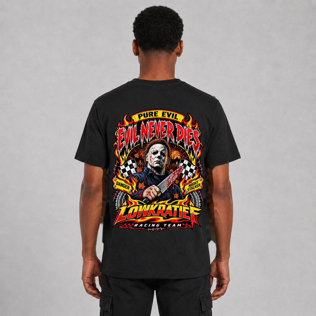 Evil Never Dies T-Shirt Rückseite – Lowkratief