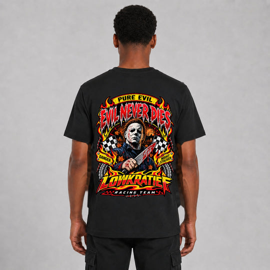 Evil Never Dies T-Shirt Rückseite – Lowkratief
