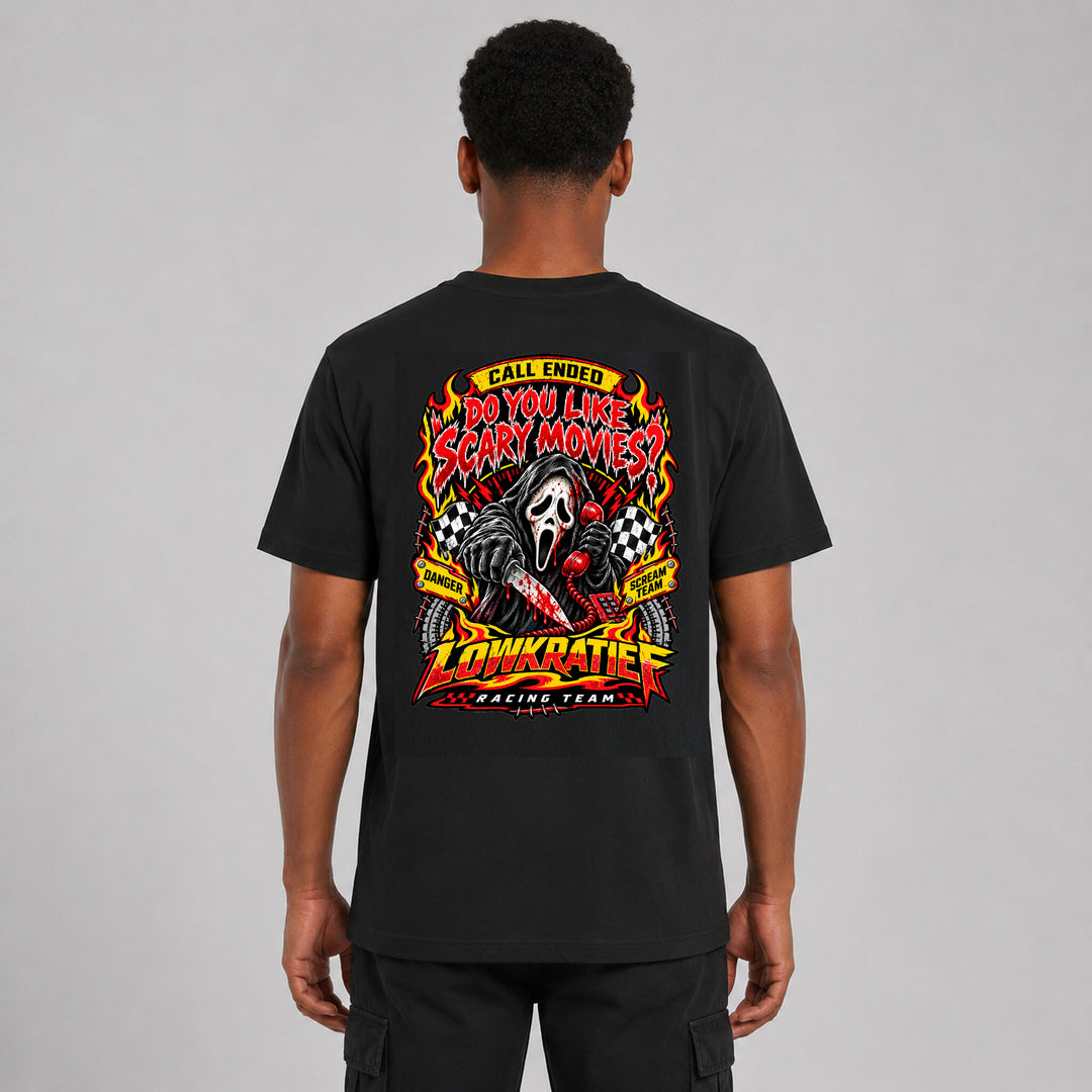 LOWKRATIEF Scary Movies T-Shirt mit Backprint