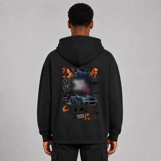 LOWKRATIEF Grand Theft Tuning VI M3 Oversize-Hoodie mit Backprint