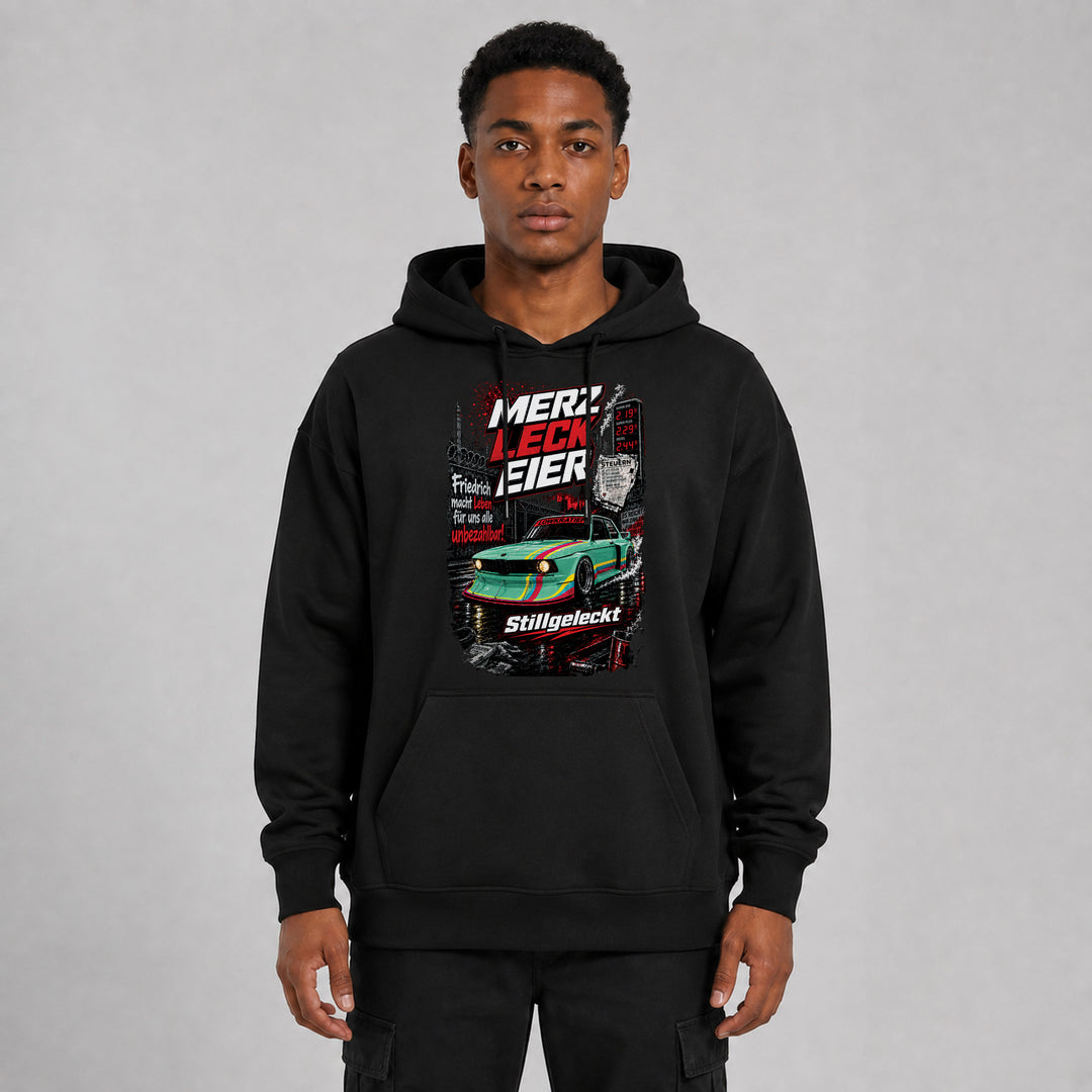 LOWKRATIEF Leck Eier Oversize-Hoodie mit Frontprint