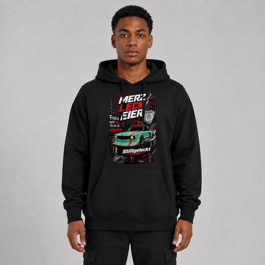 LOWKRATIEF Leck Eier Oversize-Hoodie mit Frontprint