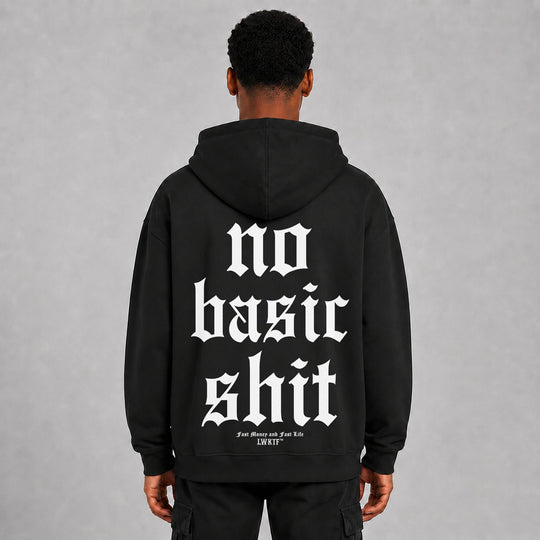 LOWKRATIEF No basic shit Oversize-Hoodie – Rückansicht
