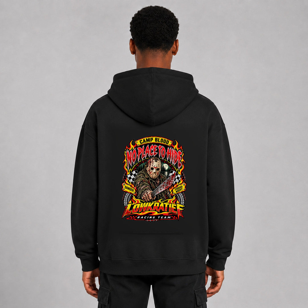 LOWKRATIEF No Place to Hide Oversize-Hoodie mit korrigiertem Backprint
