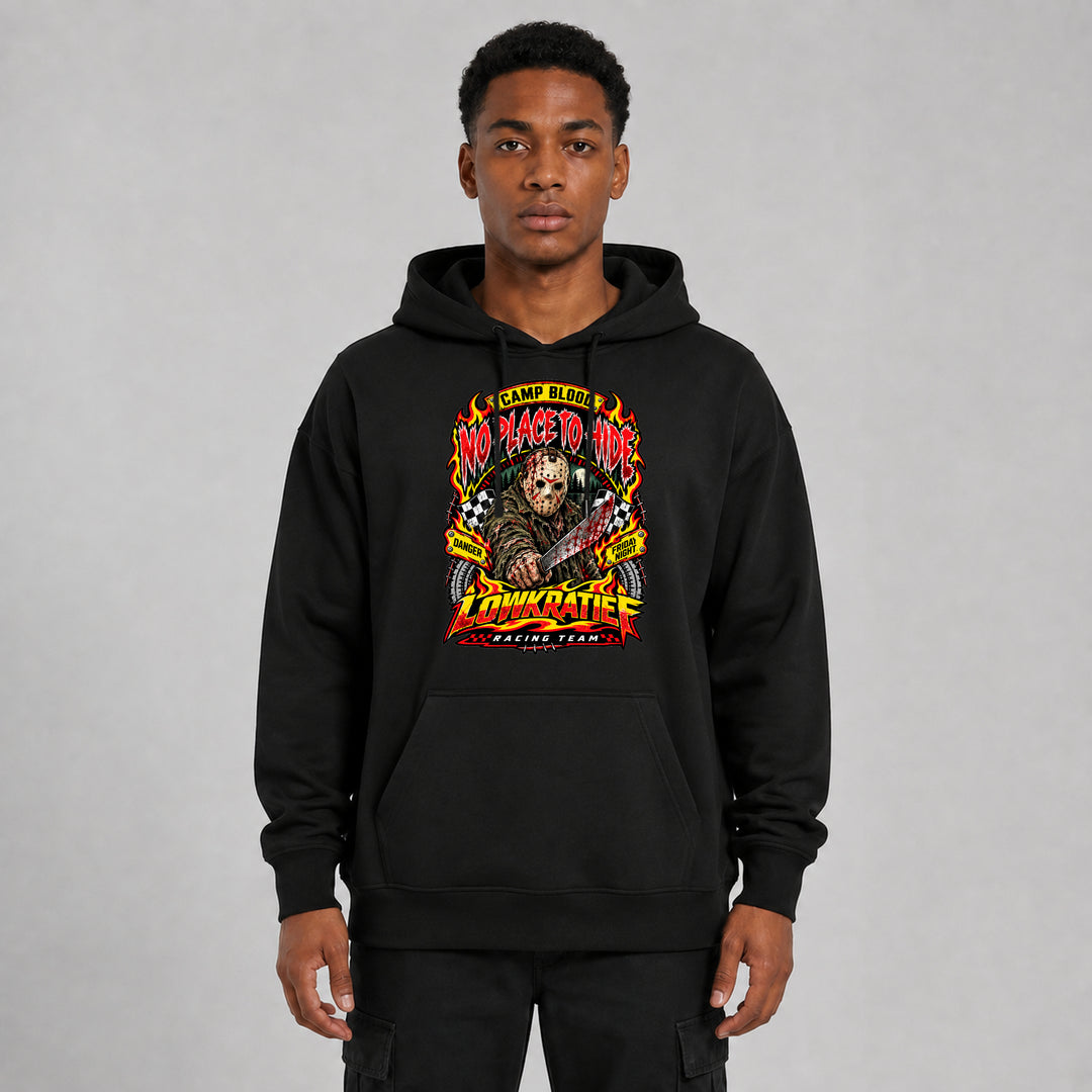 No Place to Hide Oversize-Hoodie Vorderseite – Lowkratief