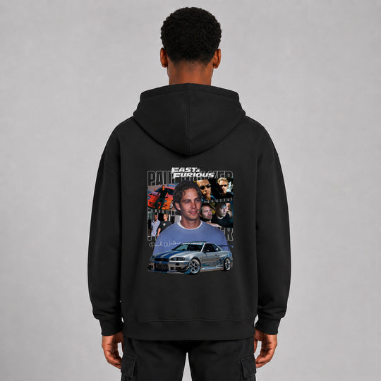 LOWKRATIEF Paul Walker R34 Tribute Oversize-Hoodie mit Backprint