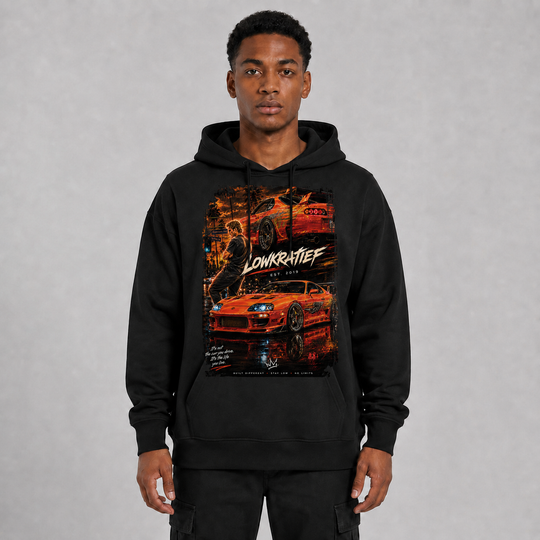 LOWKRATIEF Paul Walker Supra Tribute Oversize-Hoodie mit Frontprint
