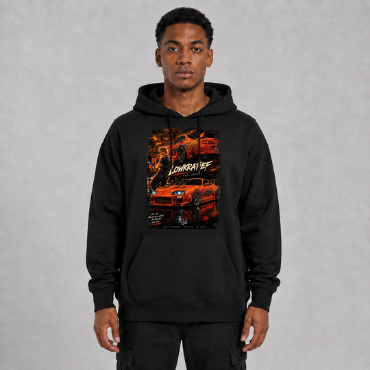 LOWKRATIEF Paul Walker Supra Tribute Oversize-Hoodie mit Frontprint