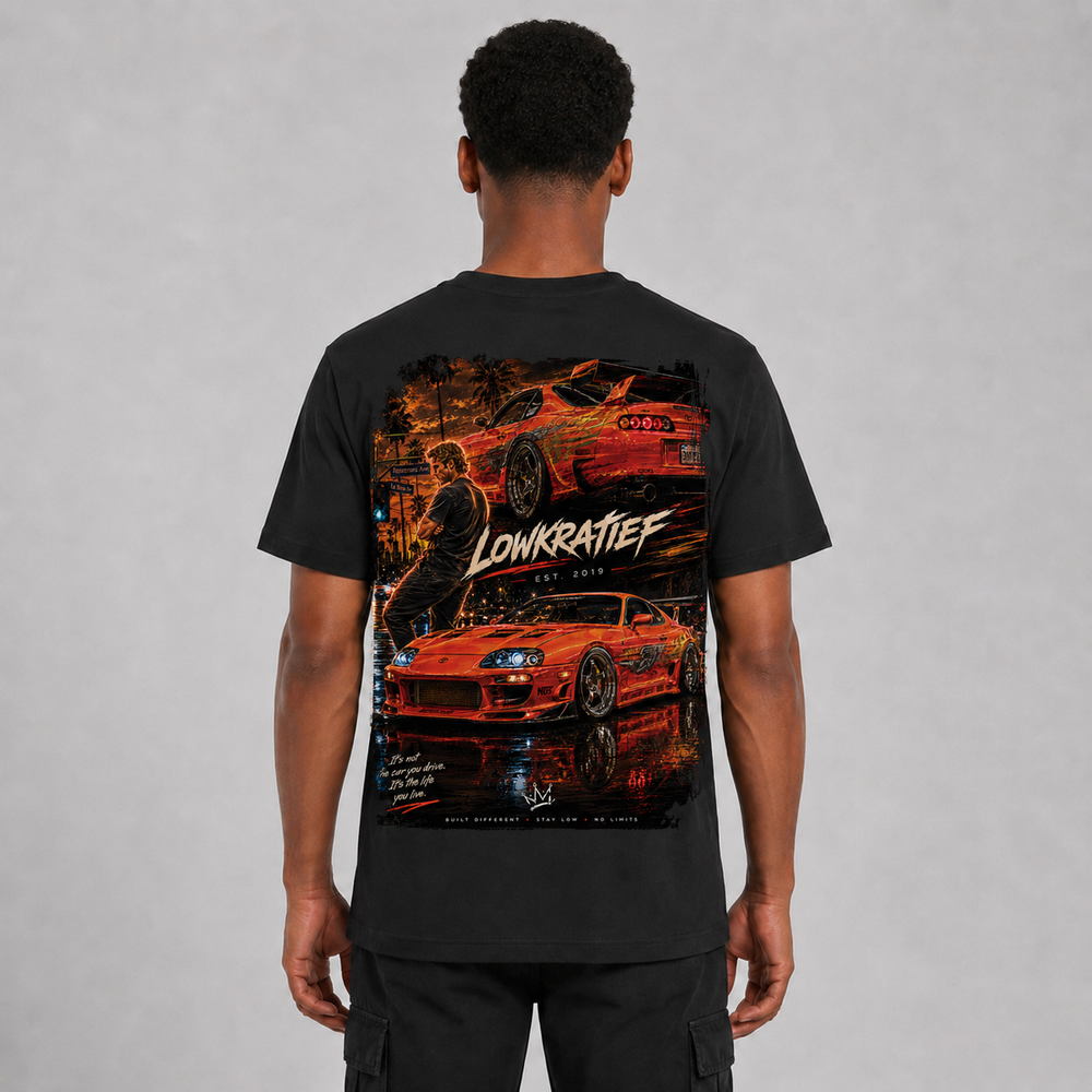 LOWKRATIEF Paul Walker Supra Tribute T-Shirt mit Backprint