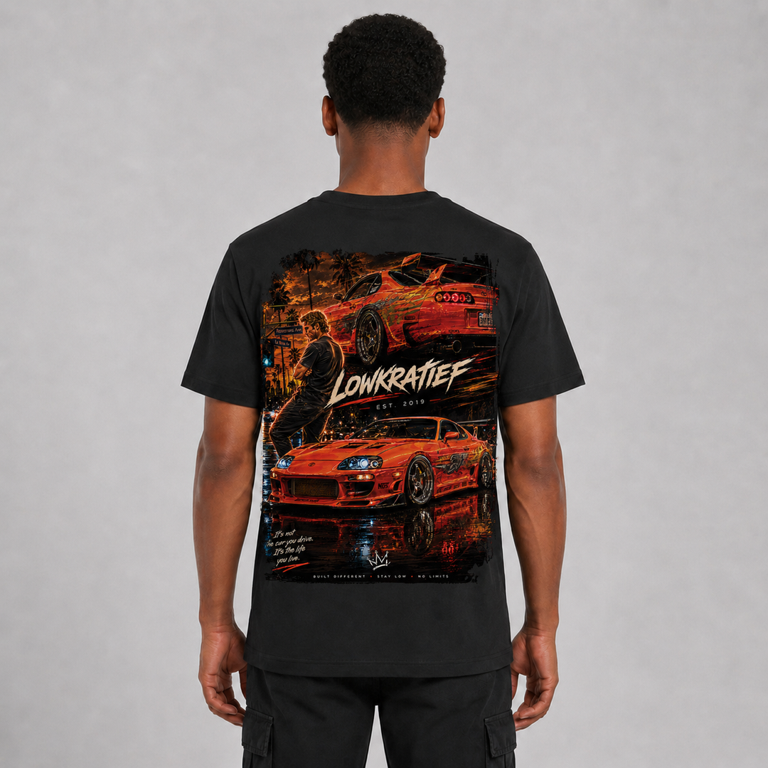 LOWKRATIEF Paul Walker Supra Tribute T-Shirt mit Backprint