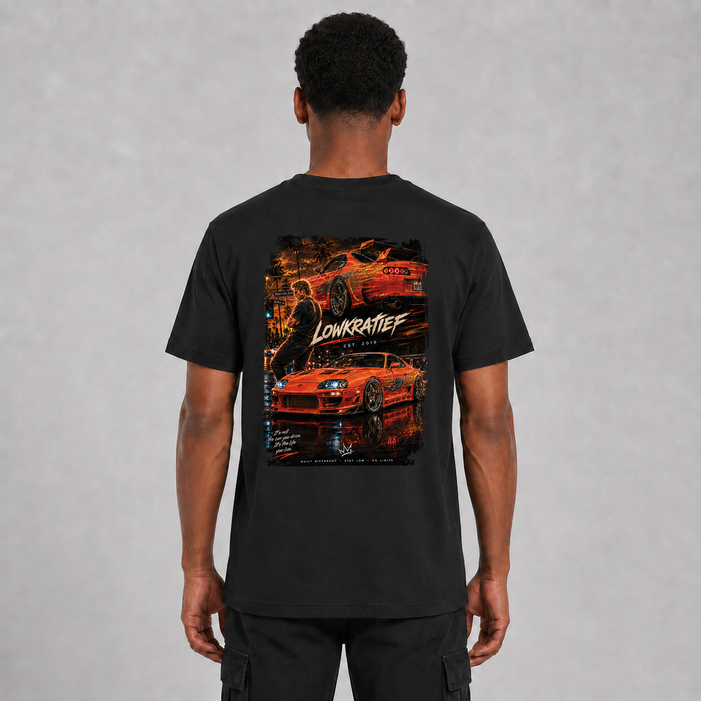 LOWKRATIEF Paul Walker Supra Tribute T-Shirt mit Backprint