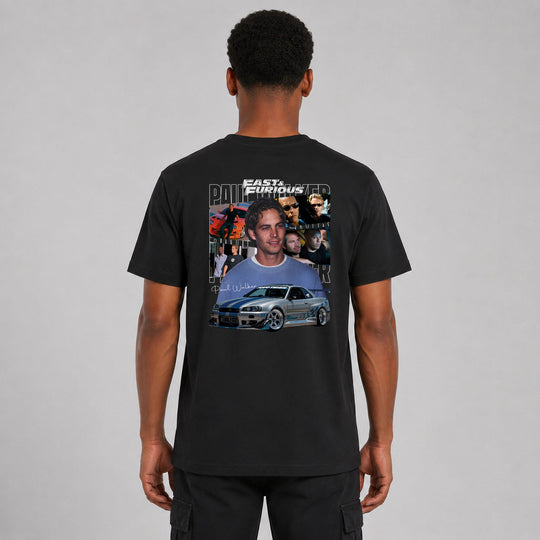 Paul Walker R34 Tribute Sparbundle – T-Shirt Rückansicht