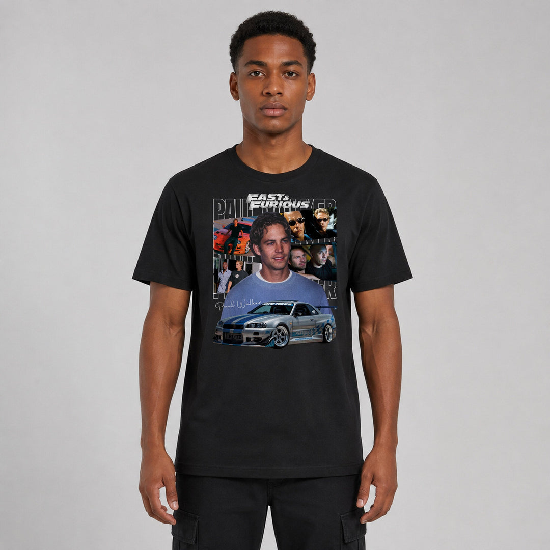 Paul Walker R34 Tribute Sparbundle – T-Shirt Vorderansicht