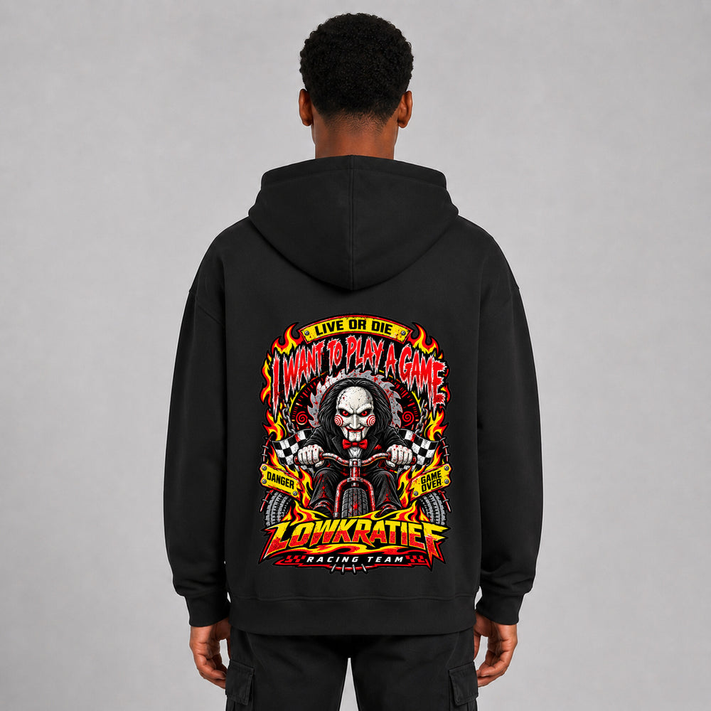 I Want to Play a Game Oversize-Hoodie Rückseite – Lowkratief