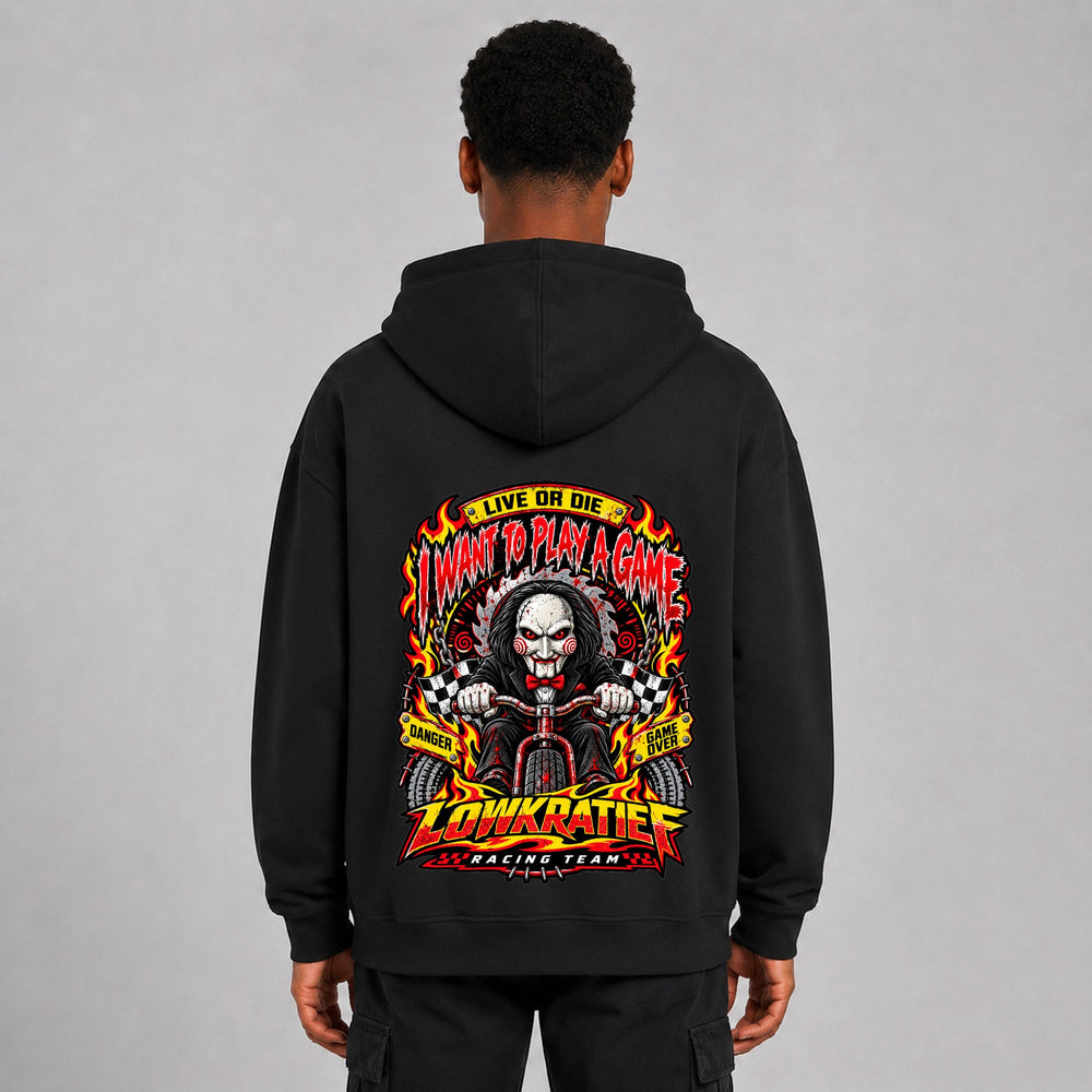 I Want to Play a Game Oversize-Hoodie Rückseite – Lowkratief
