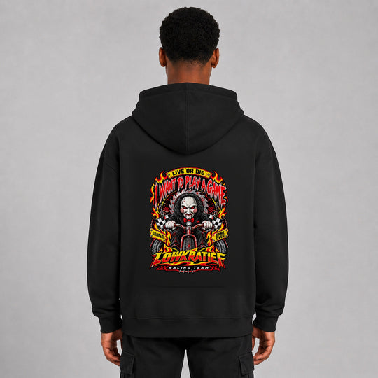 LOWKRATIEF I Want to Play a Game Oversize-Hoodie mit korrigiertem Backprint