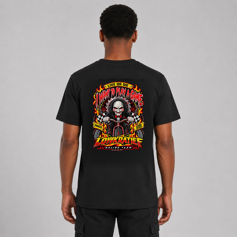 LOWKRATIEF I Want to Play a Game T-Shirt mit korrigiertem Backprint