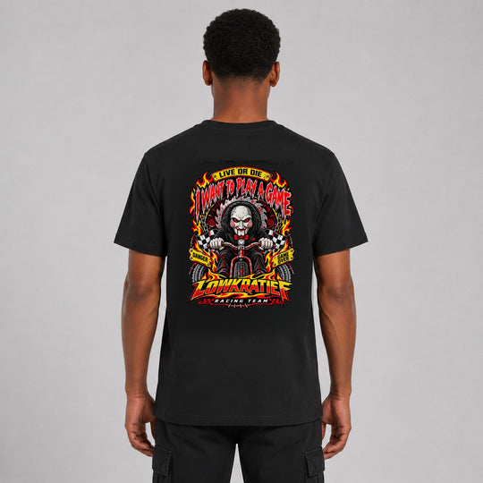 LOWKRATIEF I Want to Play a Game T-Shirt mit korrigiertem Backprint