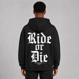 LOWKRATIEF Ride or Die Oversize-Hoodie – Rückansicht