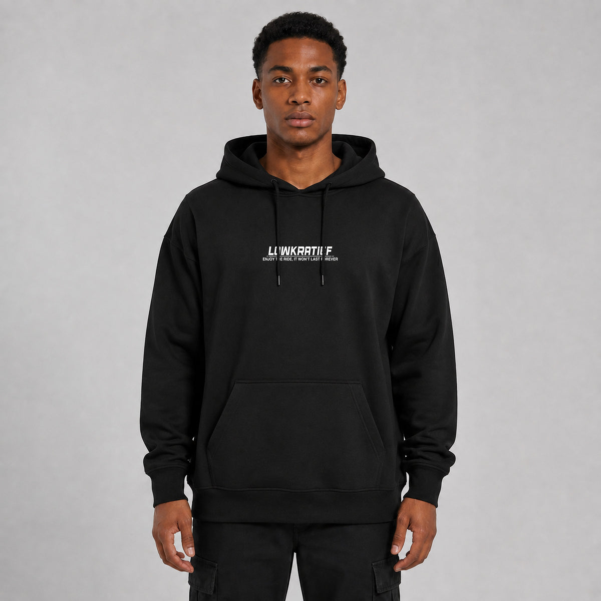 LOWKRATIEF Ride or Die Oversize-Hoodie – Vorderansicht