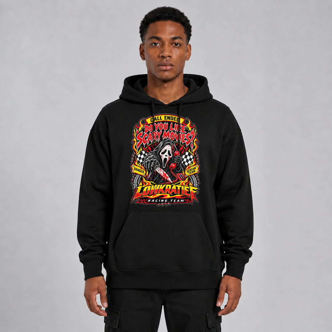LOWKRATIEF Do You Like Scary Movies Oversize-Hoodie mit Frontprint