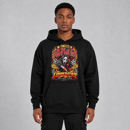LOWKRATIEF Do You Like Scary Movies Oversize-Hoodie mit Frontprint