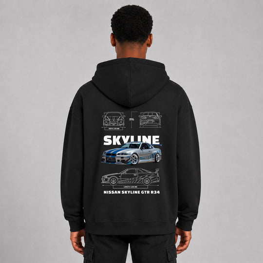 Skyline R34 Legend Sparbundle – Hoodie Rückansicht