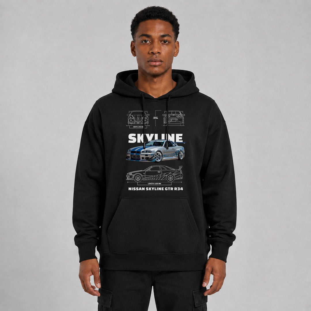 Skyline R34 Legend Sparbundle – Hoodie Vorderansicht