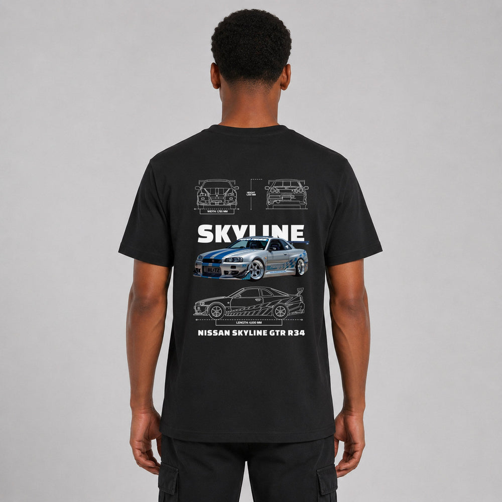 Skyline R34 Legend Sparbundle – T-Shirt Rückansicht