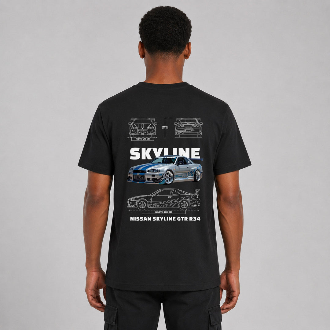 Skyline R34 Legend Sparbundle – T-Shirt Rückansicht