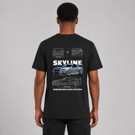 Skyline R34 Legend Sparbundle – T-Shirt Rückansicht