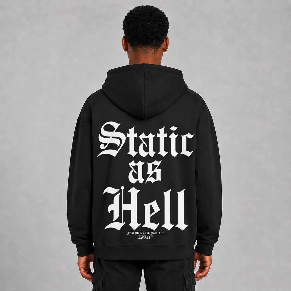 LOWKRATIEF Static as Hell Oversize-Hoodie – Rückansicht