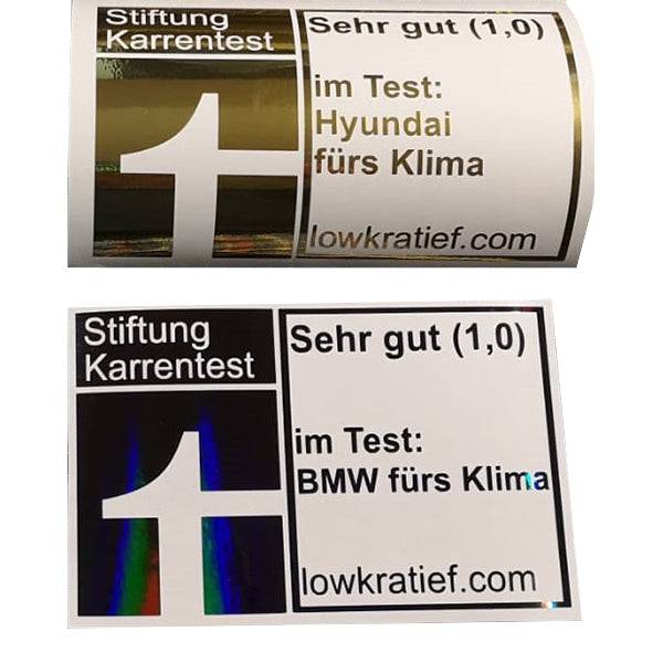 Stiftung Karrentest alle Marken Aufkleber - LOWKRATIEF