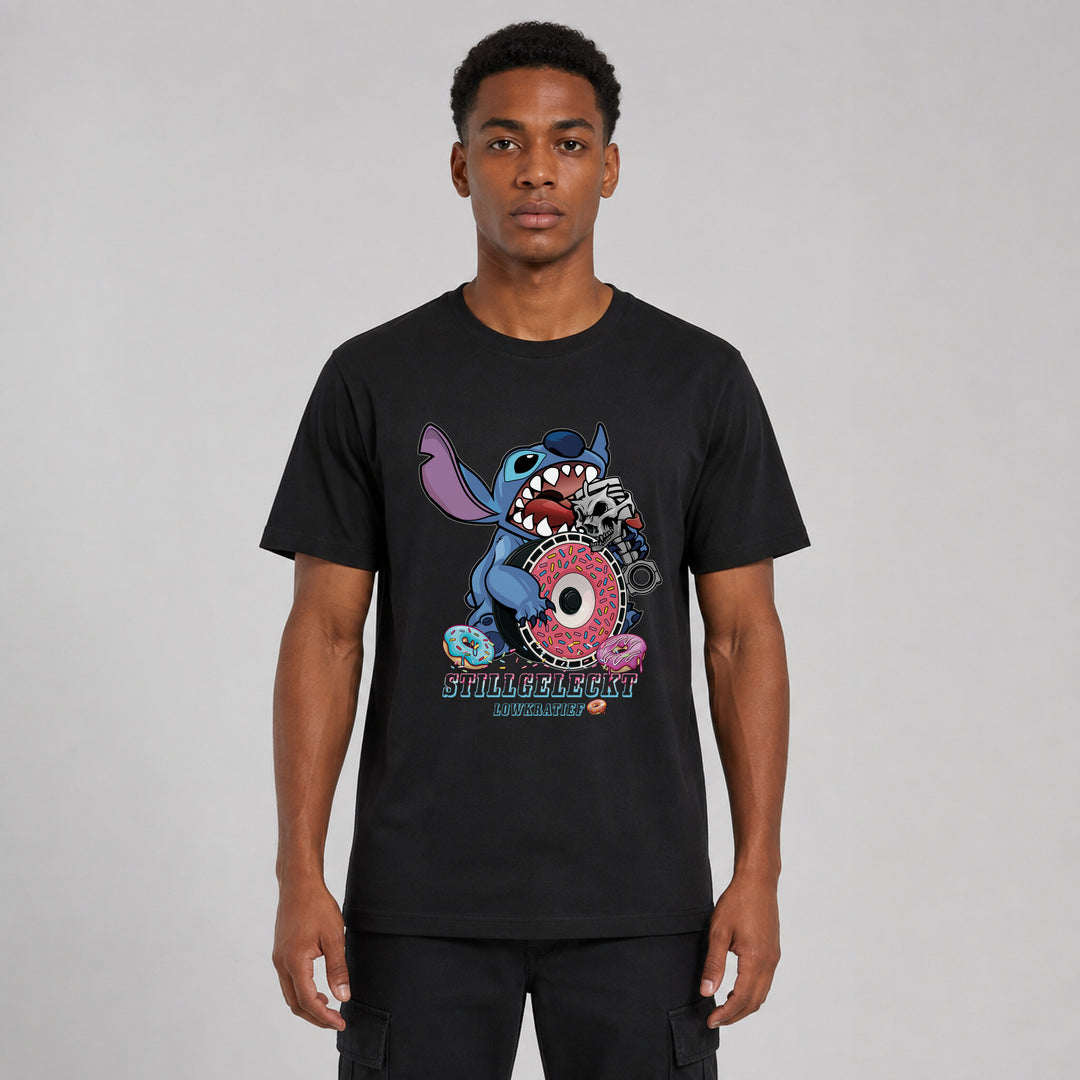 LOWKRATIEF Kolbenfresser Stillgeleckt T-Shirt mit Frontprint