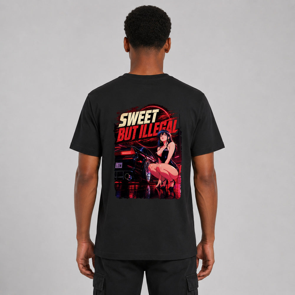 LOWKRATIEF Sweet But Illegal T-Shirt mit Backprint