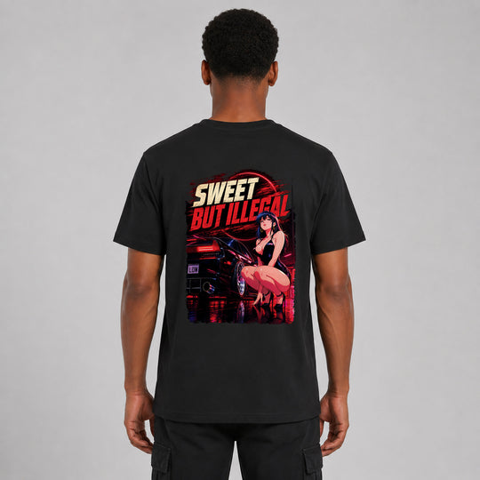 LOWKRATIEF Sweet But Illegal T-Shirt mit Backprint